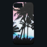 Capa iPhone 8/7 Tropical de Verão Palmeiras cor-de-rosa Céu Azul S<br><div class="desc">Estilize seu dispositivo eletrônico, seja uma capa de telefone, manga, cobrir ou outro acessório de dispositivo, com este design de na moda. Apresenta um céu de sol tropical de verão, rosa e azul, artístico moderno, e palmeiras pretas, impressão que adicionará um talento personalizado ao seu estilo de moda. Ou dar...</div>
