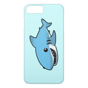 Capa iPhone 8 Plus/7 Plus tubarão azul dos desenhos animados