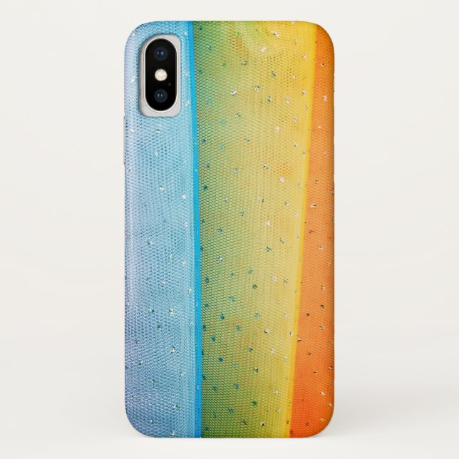 Capa Para iPhone, Case-Mate tule de arco-íris com cristais (Verso)