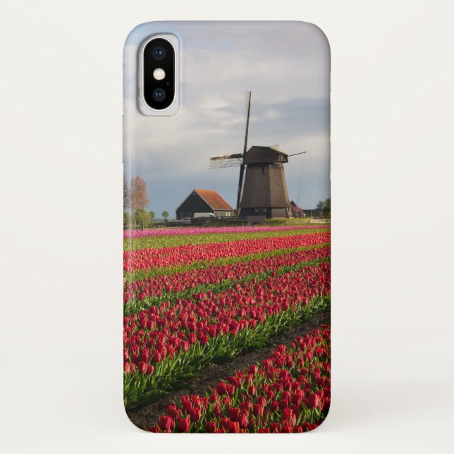 Capa Para iPhone, Case-Mate Tulipas vermelhas e um moinho de vento (Verso)