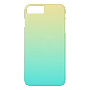 Capa iPhone 8 Plus/7 Plus Turquesa Amarela Simples Pastel Gradiente