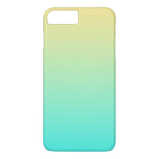 Capa iPhone 8 Plus/7 Plus Turquesa Amarela Simples Pastel Gradiente