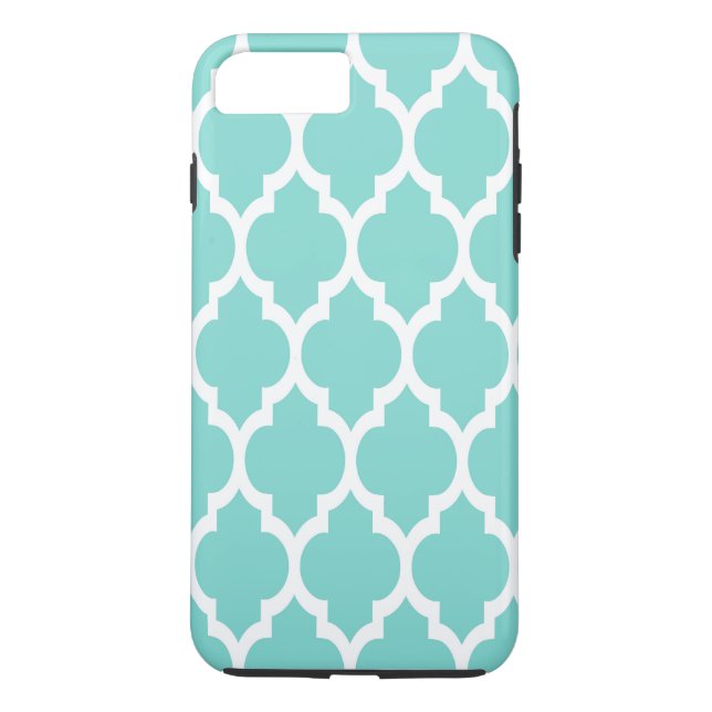 Capa Para iPhone, Case-Mate Turquesa Aqua What Quatrefoil Marroquino Padrão #4 (Verso)