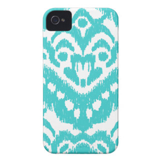 Capinha iPhone 4 Turquesa de Ikat- do ziguezague de Megan Adams
