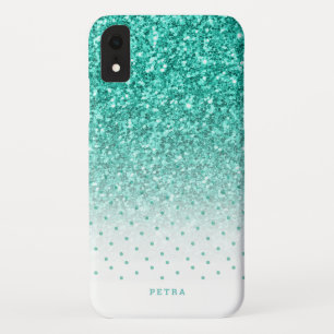 Capa Para iPhone Da Case-Mate Turquoise faux glitter ombre design