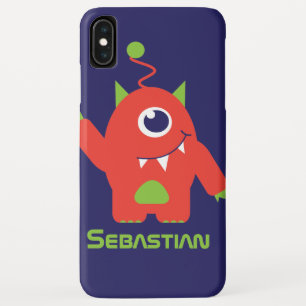 Capa Para iPhone XS Max Um alienígena de olhos, nome personalizado cor lar