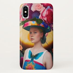 Capa Para iPhone Da Case-Mate Uma senhora com um chapéu de sol floral