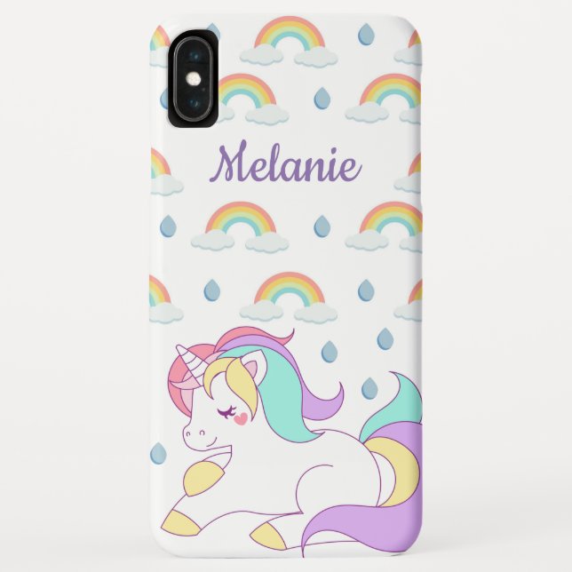 Capa Para iPhone, Case-Mate Unicórnio Bonito e Rainbows Personalizados (Verso)
