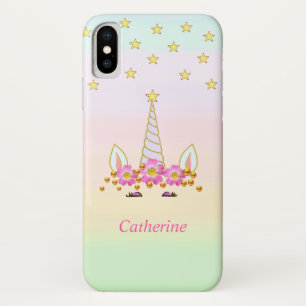 Capa Para iPhone Da Case-Mate Unicórnio Chic, Estrelas, Flores & Confetes Dourad