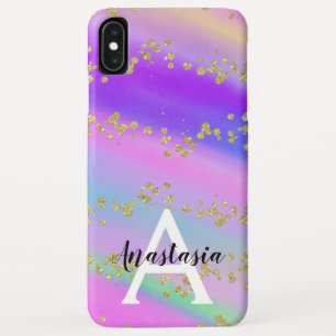 Capa Para iPhone Da Case-Mate Unicórnio Colorido Arco-Íris Dourado Brilho Monogr
