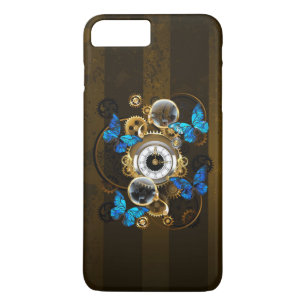 Capa iPhone 8 Plus/7 Plus Ursinhas Steampunk e Borboletas Azuis