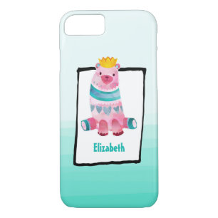Capa Para iPhone Da Case-Mate Urso de Aquarela Cuja Coroa Veste Personalizada