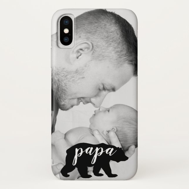 Capa Para iPhone, Case-Mate Urso de Papá Preto e Branco Personalizado (Verso)