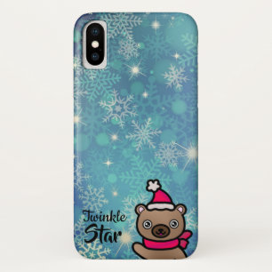 Capa Para iPhone Da Case-Mate Urso de Teddy Adorável com Estrelas de Rosa de Nat