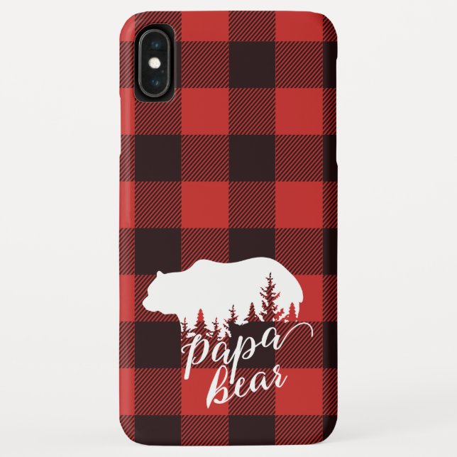 Capa Para iPhone, Case-Mate Urso do Papa Flanel Vermelho e Negro (Verso)