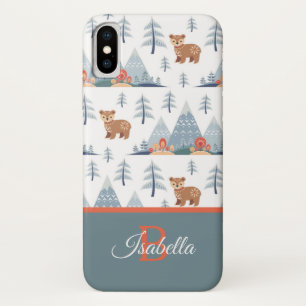 Capa Para iPhone Da Case-Mate Urso Fofo Padrão Nórdico Monograma Personalizado