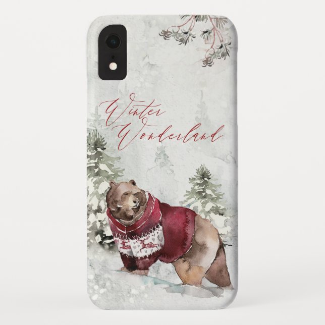 Capa Para iPhone, Case-Mate Urso Russo da Terra Maravilha de inverno em Neve (Verso)