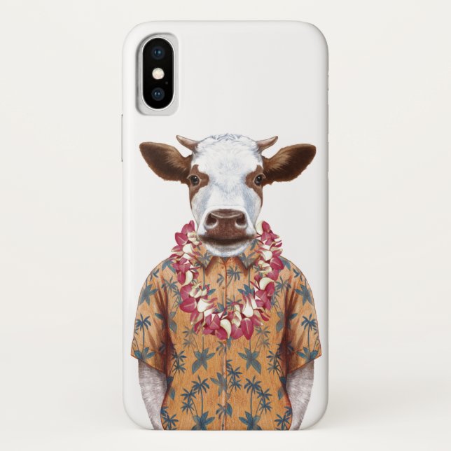 Capa Para iPhone, Case-Mate Vaca da camisa havaiana (Verso)
