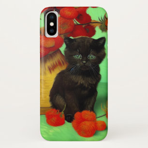 Capa Para iPhone Da Case-Mate Van Gogh Black Kitten Red Flowers