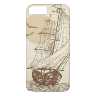 Capa iPhone 8 Plus/7 Plus Veleiro do vintage
