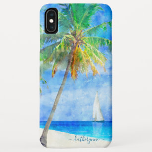 Capa Para iPhone Da Case-Mate Veleiro tropical da palma da praia da ilha da