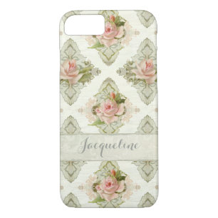 Capa Para iPhone Da Case-Mate Verão na Cottage, Vintage Damask Rosa Pattern