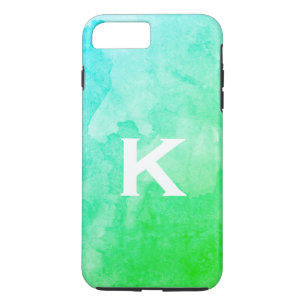 Capa iPhone 8 Plus/7 Plus Verde/cor de água/monograma