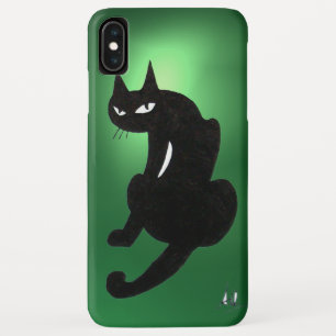 Capa Para iPhone XS Max Verde de jade de NINJA do CAT PRETO