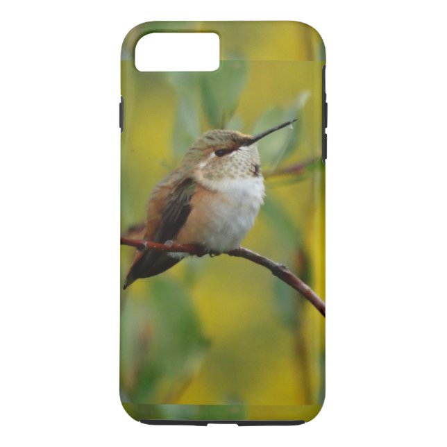Capa Para iPhone, Case-Mate verde-giro Fundo amarelo Hummingbird (Verso)