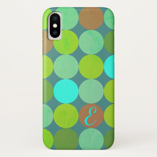 Capa Para iPhone, Case-Mate Verde limão Turquesa Teal e Círculos de Ferrugem M (Verso)