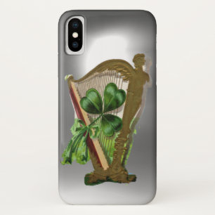 Capa Para iPhone Da Case-Mate VERDE SHAMROCK IRISH HARP branco