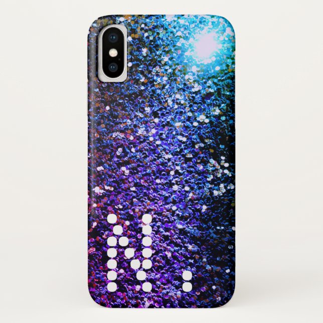 Capa Para iPhone, Case-Mate Verdes e Purple Comet stars e Monograma (Verso)