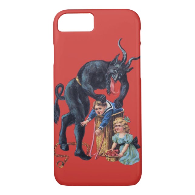 Capa Para iPhone, Case-Mate vermelho antigo do krampus de natal feio (Verso)