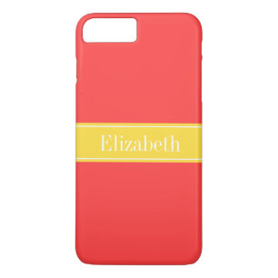 Capa Para iPhone Da Case-Mate Vermelho Coral Sólido, Nome da Fita do Abacaxi Mo