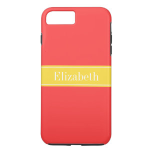 Capa Para iPhone Da Case-Mate Vermelho Coral Sólido, Nome da Fita do Abacaxi Mo