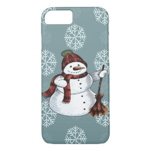 Capa Para iPhone Da Case-Mate Vermelho do boneco de neve do Natal do feriado &