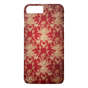 Capa Para iPhone Da Case-Mate Vermelho Elegante e Dourado Damasco Floral