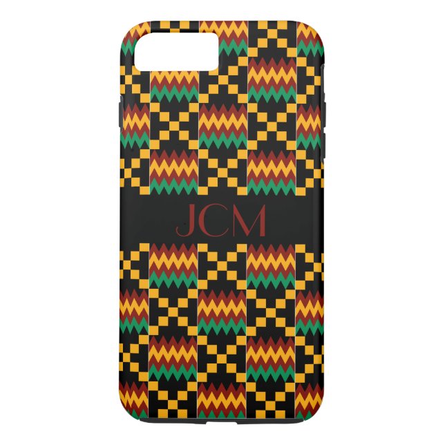 Capa Para iPhone, Case-Mate Vermelho Monograma, Amarelo, Verde, Tecido Kente P (Verso)