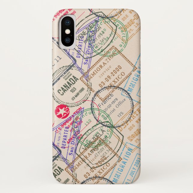 Capa Para iPhone, Case-Mate Viagem de Carimbos do Passport (Verso)