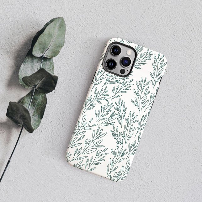 Capa Para iPhone, Case-Mate Vinhas Verdes (Green Hand-Drawn Ilustrated Vines Case-Mate iPhone Case)