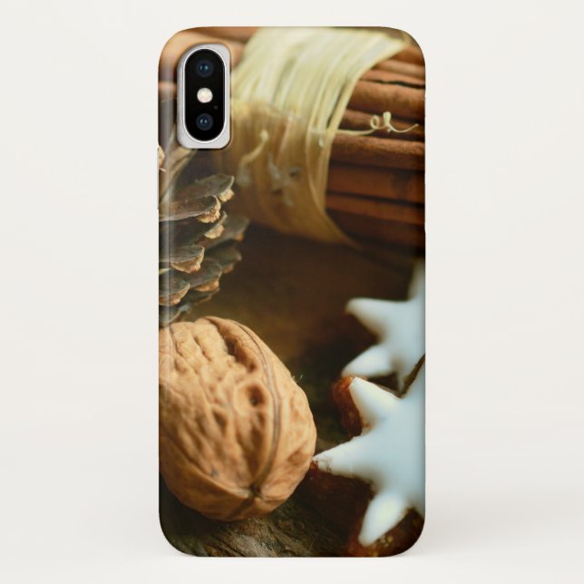 Capa Para iPhone, Case-Mate Vinhetas e estrelas de canela natalina (Verso)