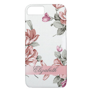 Capa iPhone 8/7 Vintage Chic Girly Flowers Personalizado