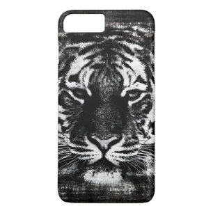 Capa iPhone 8 Plus/7 Plus Vintage de Tigre Preto e Branco