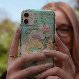 Capa Para iPhone Da Case-Mate Vintage Floral and Butterfly Buquê