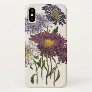 Capa Para iPhone X Vintage Floral, Antigas Flores De Aster Roxo