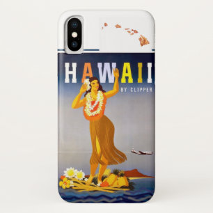 Capa Para iPhone X Vintage Hawaii Hula Art Ilhas Havaianas