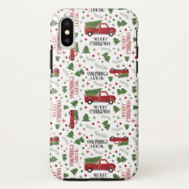 Capa Para iPhone Da Case-Mate Vintage Red Truck Feliz Padrão de Natal