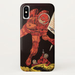 Capa Para iPhone X Vintage Science Fiction, Astronaut Moon Landing<br><div class="desc">Vintage ilustration science fiction image apresentando astronautas futuristas pousando na lua e reivindicando para os Estados Unidos.</div>