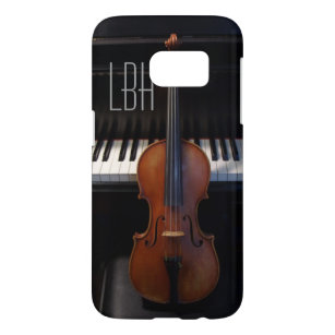 Capa Samsung Galaxy S7 Violino e teclado de piano com monograma feito sob