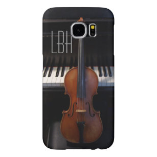 Capa Para Samsung Galaxy S6 Violino e teclado de piano com monograma feito sob